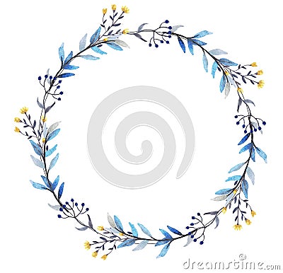 Watercolor floral wreath Stock Photo