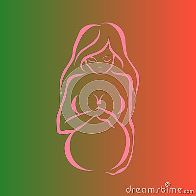 Web. pregnant woman, stylized symbol Stock Photo