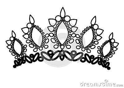 Web. tiara crowns. Wedding diadem with diamonds and gems. Princess crowns vector. Jewelry design. Stock Photo