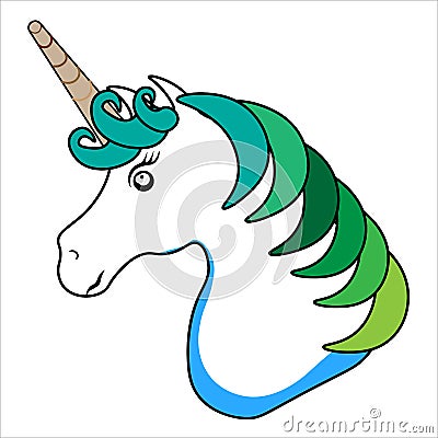 Unicorn vector Magic fantasy horse design for children t-shirt and bags. Cartoon Illustration