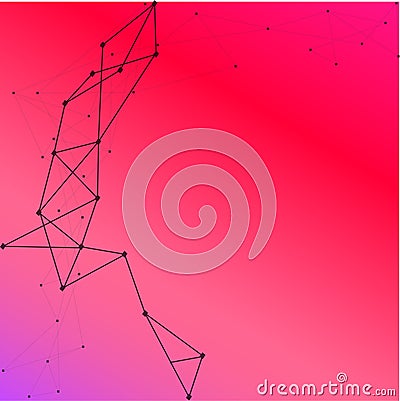 Web. Vector abstract boxes background. Modern technology illustration with square mesh. Digital geometric abstraction with lines a Cartoon Illustration