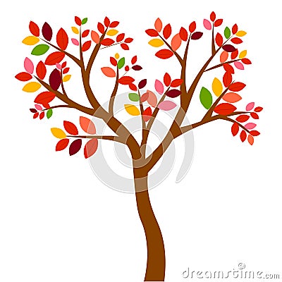 Web. Vector illustration. autumn trees with yellow-orange leaves isolated on white background. Cartoon Illustration