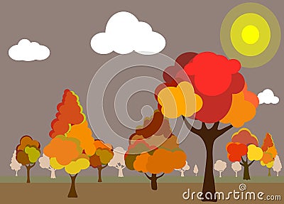 Autumn Forest Background. Stock Photo