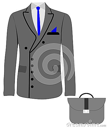 Web Men`s jacket, double-breasted and single-breasted jacket, costume.. Flat design, vector illustration, vector Cartoon Illustration