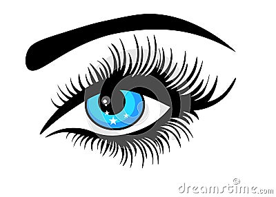 Eye on white background vector. Stock Photo