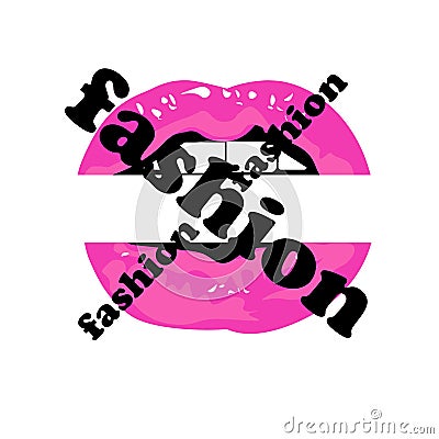 Web sexy lips in pink Stock Photo