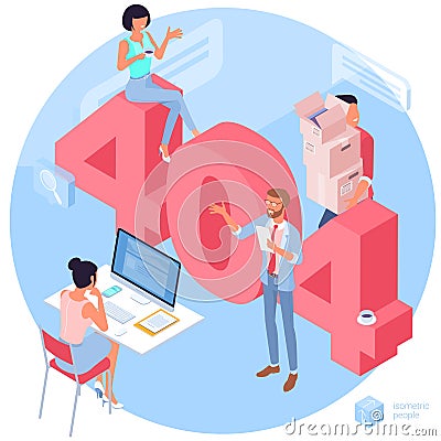 404 error page vector template. Vector Illustration