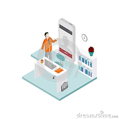 Isometric business infographic. Vector Illustration