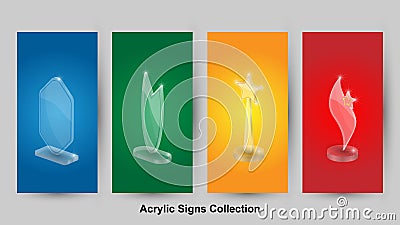 Acrylic Signs Collectionas Abstract vector background Vector Illustration