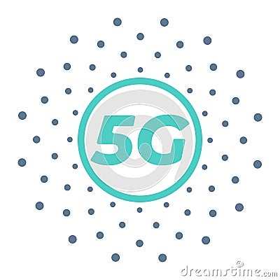 5g wireless mobile internet standard flat emblem Vector Illustration