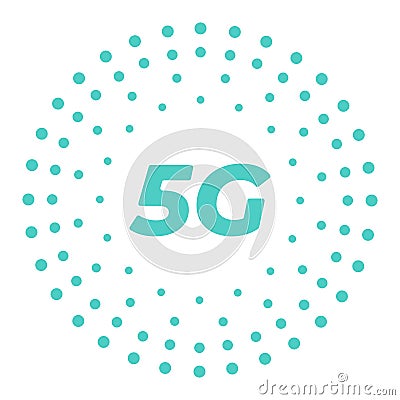 5g wireless mobile internet standard flat emblem Vector Illustration