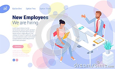 Employee hiring interview concept Vector Illustration