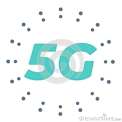 5g wireless mobile internet standard flat emblem Vector Illustration