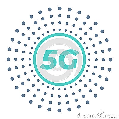 5g wireless mobile internet standard flat emblem Vector Illustration