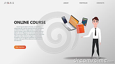 Online education concept Vector Illustration