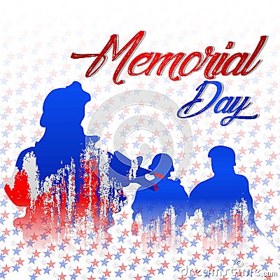 Happy Memorial Day Cartoon Illustration