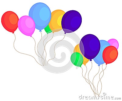 Web Color Glossy Balloons Set isolated on White in Vector Illustration Stock Photo