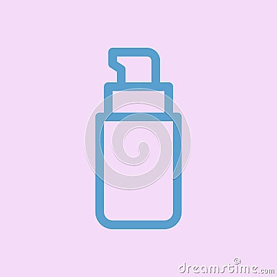 Foundation face cream thin line icon Vector Illustration