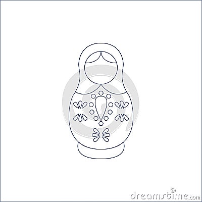 Vector matryoshka for coloring. Illustration for children coloring book. Vector Illustration