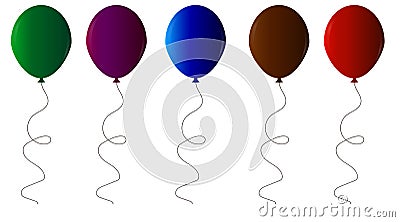 Web 3d balloon, helium. vector air balloons set. Stock Photo