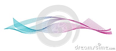 Wave of the many colored lines. Abstract wavy stripes on a white background isolated. Vector Illustration