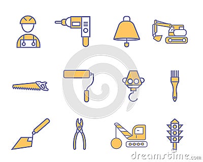 Construction sing symbol- vector icon set for your website or mobile apps Vector Illustration