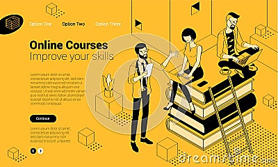 Online education concept Vector Illustration