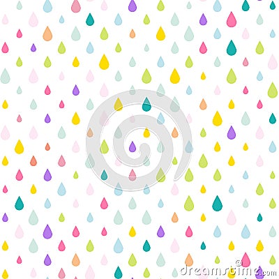 Unicorn Tears/ Water drops/ Rain drops background, seamless colorful pattern in vector eps 10. Vector Illustration