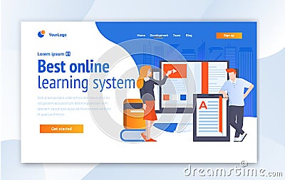 Online learning Creative website template design - Vector Vector Illustration