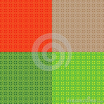 Seamless geometric background of intersecting circles,set of four colors Stock Photo