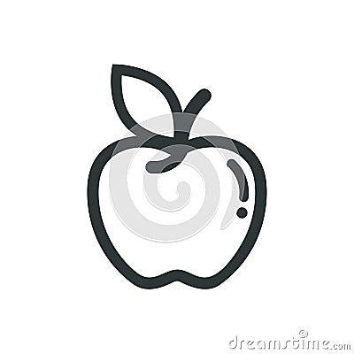 Cartoon cute apple vector outline Vector Illustration