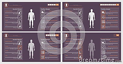 Healthcare game stages banner, Lifestyle Vector Illustration