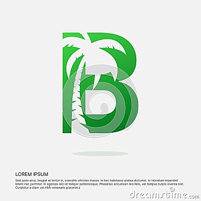 B letter design negative space logotype. Vector Illustration