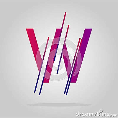 Logo letter w geometric lines. abstract vector logo Vector Illustration