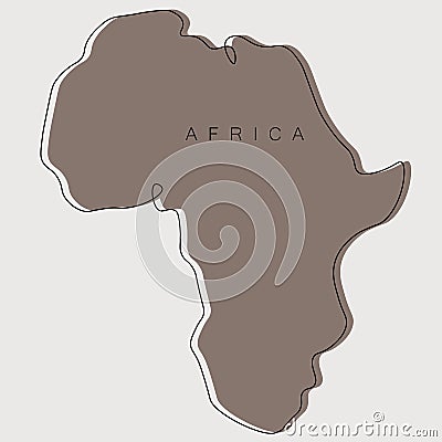 Africa world map outline, vector Vector Illustration