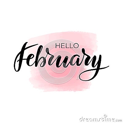 Lettering hello February Vector Illustration