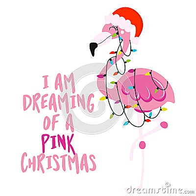 I am dreaming of a Pink christmas Vector Illustration