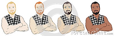 Different beard hipsters vector set Vector Illustration