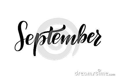 Brush lettering September Vector Illustration