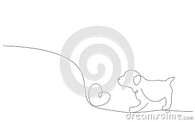 Cute puppy dog love, labrador vector Vector Illustration