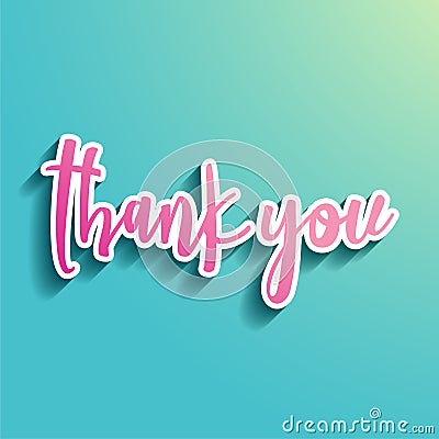 Thank You handwritten lettering Vector Illustration