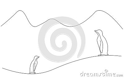 Antarctic pinguin on ice vector illustration Vector Illustration