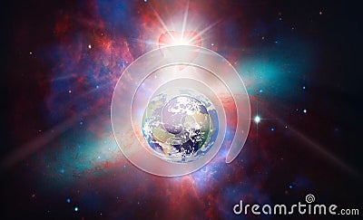 Spiritual love healing earth energy, power, diamond heart grid, evolution, transformation Stock Photo