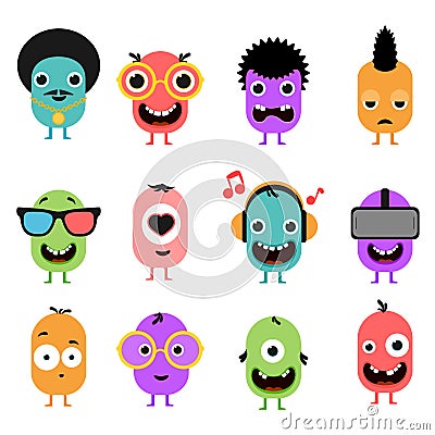 Vector monster characters set 1 Vector Illustration