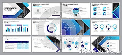 Business presentation design template and page layout design for brochure, annual report with info graphic Vector Illustration