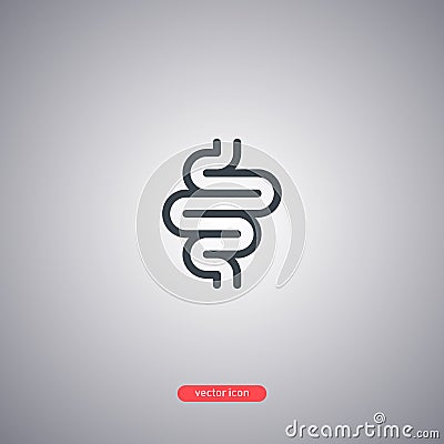 Intestine icon isolated on white background. Flat design. Vector Illustration