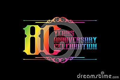 80th years anniversary logo template, Vector design Vector Illustration