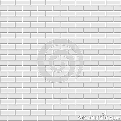 White brick wall seamless background. Modern style. Vector Illustration