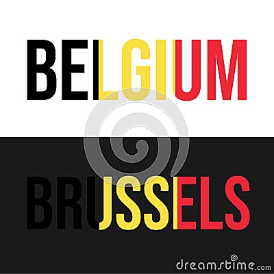 Belgium flag design. Nationality vector graphic illustration. Clip art world flag Vector Illustration