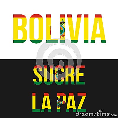 Bolivia flag design. Nationality vector graphic illustration. Clip art world flag. Vector Illustration